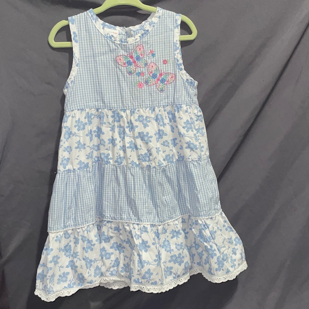 🔥2 for $20🔥 Wonderkids Blue and White Checkered Dress B
